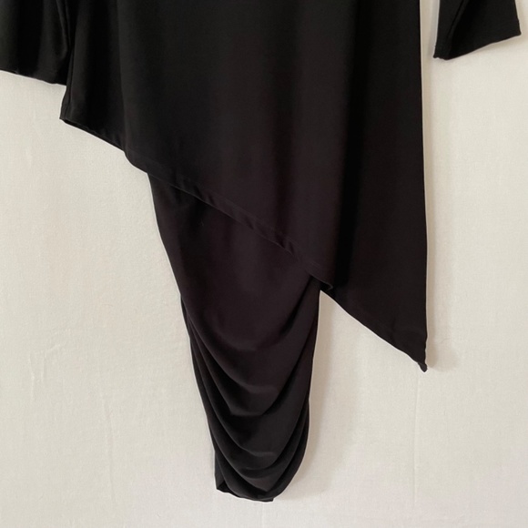 CHICO'S Size 0 US Sm Black Dress Asymmetrical Tunic Top Rouched Mini Skirt Combo - Picture 4 of 8